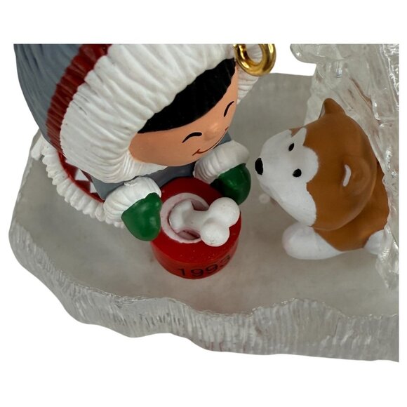 1993 Hallmark Keepsake Ornament Frosty Friends Collectors Series 14th Eskimo Dog - Picture 7 of 16